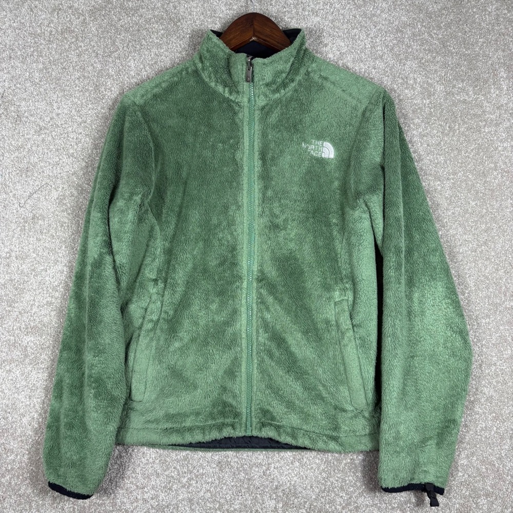 The North Face Osito Fleece Jacket Green Full Zip Mock Neck Women Size Small